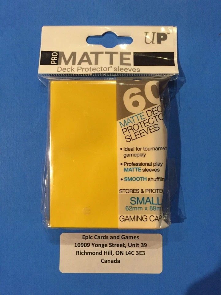 ( YELLOW - MATTE ) - 60 Small Card Sleeves - Ultra Pro - Yu-Gi-Oh Deck Protector Foto 1 de 1
