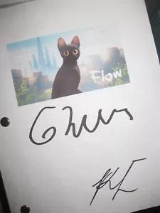 Guión de película firmado por Flow X2 Gints Zilbalodis Matiss Kaza 2024 firma RPT - Imagen 1 de 1