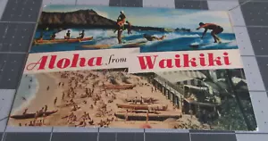 1970 Aloha de Waikiki Hawaii, surf y barcos postal (difícil de encontrar) - Imagen 1 de 2