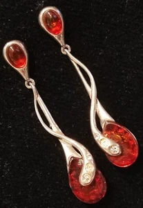 Orecchini Argento 925 E Ambra - Foto 1 di 8