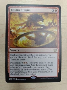 Visions of Ruin Innistrad Midnight Hunt Commander Rare MTG Magic WOTC M4523 - Picture 1 of 4