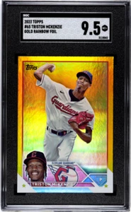 Triston Mckenzie 2023 Topps Gold Rainbow Foil #65 SGC 9.5 Cleveland Guardians - Picture 1 of 2