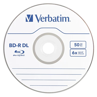 20 pack VERBATIM 6X Blu-Ray BD-R DL Dual Layer 50GB Branded Logo in Paper Sleeve - Image 1 of 4
