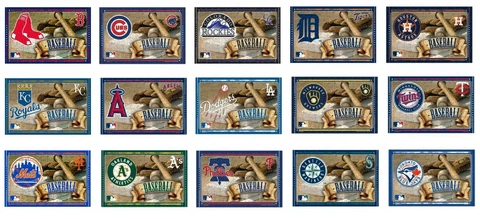 MLB Assorted Teams Wincraft 11" x 17" Team Bat Ball & Glove 150 Piece Puzzle NEW Cover