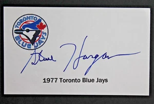 Steve Hargan 1977 Toronto Blue Jays Autographed Signed 3x5 Index Card - Picture 1 of 2
