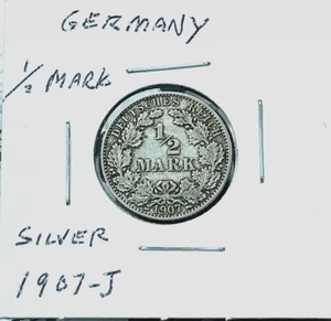 GERMAN 2 Mark 1907 J PRUSSIA EMPIRE KAISER WILHELM II 90% Silver WW1 +RARE XF/AU - Picture 1 of 3