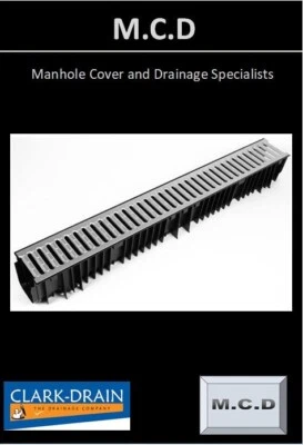 Clark Drain CD415 Storm Drainage Channel with Galvanised Grate - 1 metre