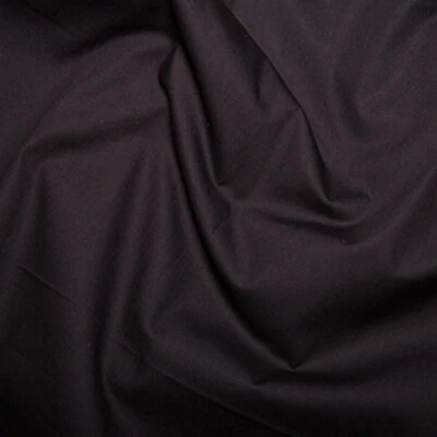 100% Cotton Poplin Fabric Plain - BLACK - Craft Fabric Material Metre - Image 1 of 3