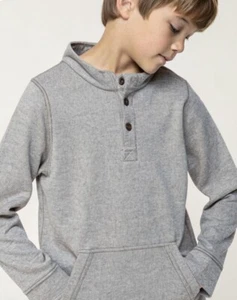 Old Navy Boys Long Sleeve Hooded Knit Henley Heather Gray Sz XL 14/16 - Picture 1 of 7