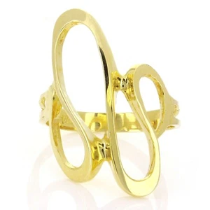 14k Yellow Gold Gentle Thin Wave Fashion Ring - Picture 1 of 3