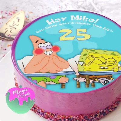  Más divertido que 24 fotos comestibles impresión de pastel 8" adorno de pastel redondo. Personalizable Foto 1 de 2