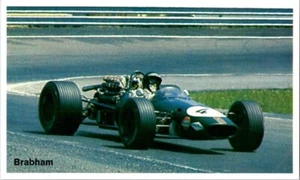 POST CARD 1968 GP PLAYER GRAND PRIX F1 RACE JACK BRAHAM - Picture 1 of 2
