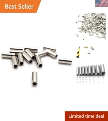 Versátiles mangas de crimpado de 100 piezas 1,8# para líderes de alambre de pesca de varias hebras Foto 1 de 4