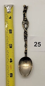 Cuchara de postre coleccionable de plata italiana, Florencia/niño alado con serpiente - 5" - #25 - Imagen 1 de 4