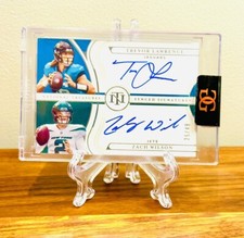 2021 National Treasures Trevor Lawrence Zach Wilson Dual RC Rookie Auto #d /49