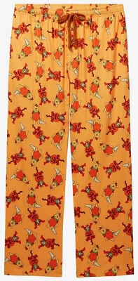 Disney Winnie the Pooh Tigger and Pooh Orange Pumpkin Allover Print Sleep Pants! - Image 1 of 2