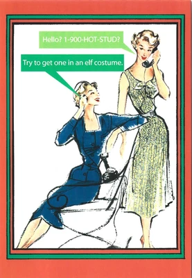 Open Christmas Greeting Card Merry Happy Funny Rude Female Humour Hot Sexy Joke - Image 1 of 4