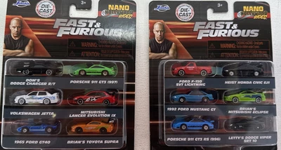Jada Fast & Furious Nano Hollywood Rides 12 Cars Total Porsche Dodge VW Ford New - Image 1 of 4