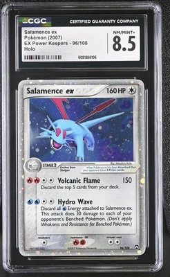 CGC 8.5 Salamence ex 2007 EX Power Keepers 96/108 Holo SWIRL Pokemon Card - Image 1 of 2