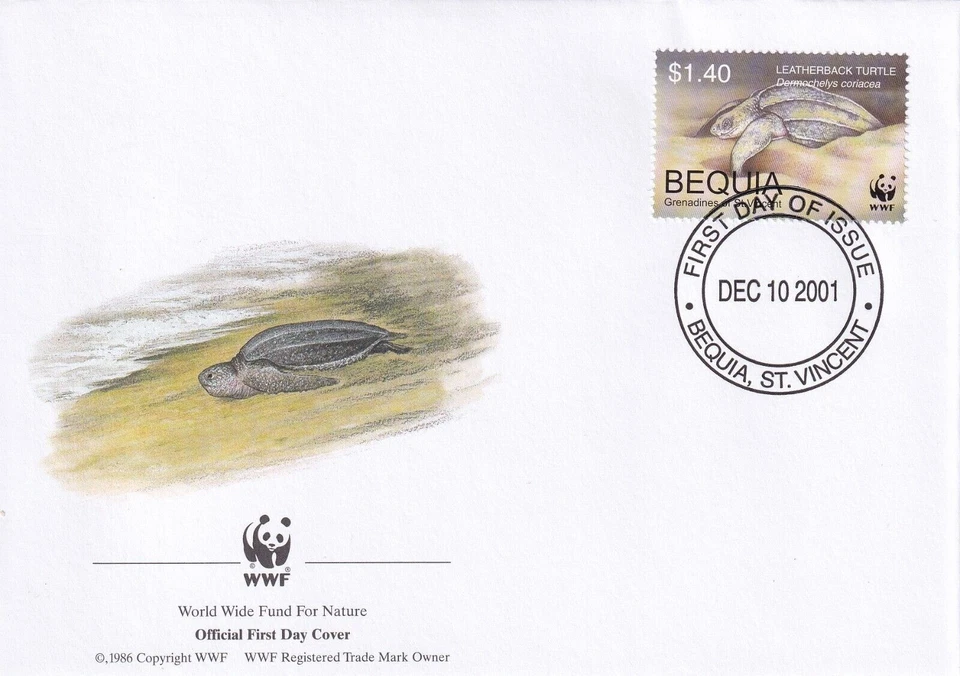 SA13 Bequia 2001 World Wide Fund - Turtle FDC - Image 1 of 1