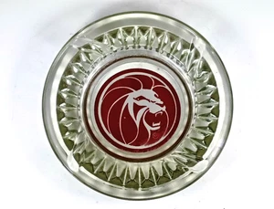 Vintage MGM Grand Las Vegas Casino Glass Ashtray with Slanted Gruves. 4.5". - Picture 1 of 4