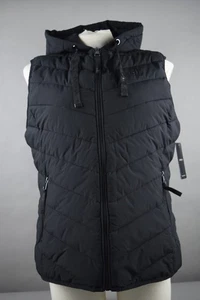 Neu mit Etikett! Damen Ralph Lauren schwarze gefütterte Stretch Weste mit Kapuze Gr. M-L schwarz Taschen - Bild 1 von 11