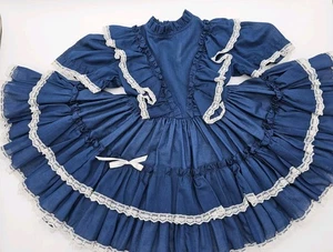 PATTI PLAYPAL Kleid oder Begleitpuppe Handarbeit Vintage. Marineblauer Rock mit durchgehendem Schwung  - Bild 1 von 11