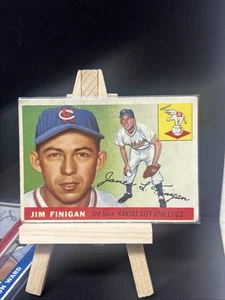 1955 Topps #14 Jim Finigan Rookie Kansas City Leichtathletik Vintage Baseballkarte - Bild 1 von 2