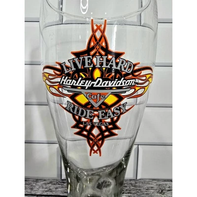 Vaso de cerveza Harley Davidson Café Las Vegas Live Hard Ride Easy Pilsner 9" Foto 1 de 4