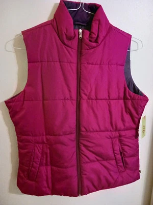 NWT Made For Life Medium Puffer Vest Hot Bright Pink Purple Zip Winter Pockets - Image 1 of 4
