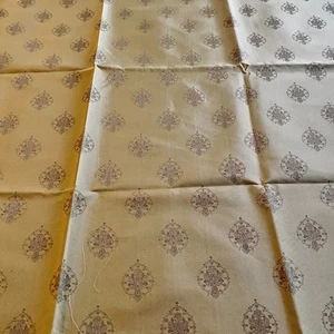 Vintage Gold Embossed Taffeta Upholstery Woven Fabric 1+ Yards x 52” - Picture 1 of 6