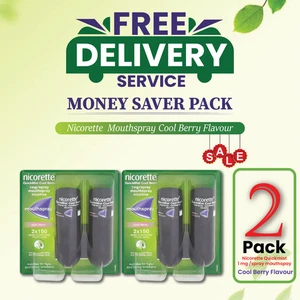 2X Nicorette Mouthspray Quickmist Berry 1mg 13.2ml X 2ct-PACK 2-FREE SHIP - Picture 1 of 3