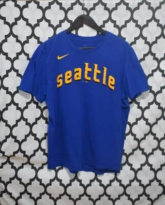 Seattle Mariners Ichiro #51 blue city lights short sleeve Nike shirt size L - Picture 1 of 3
