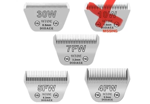 Größe 30W + 7FW + 5FW + 4FW abnehmbare Hunde-, Katzen-, Schafe- & Pferdepflege breite Klingen - Bild 1 von 5