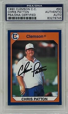 CHRIS PATTON Signed 1990 CLEMSON COLLEGIATE COLLECTION Golf CARD #90 PSA/DNA - Image 1 of 2