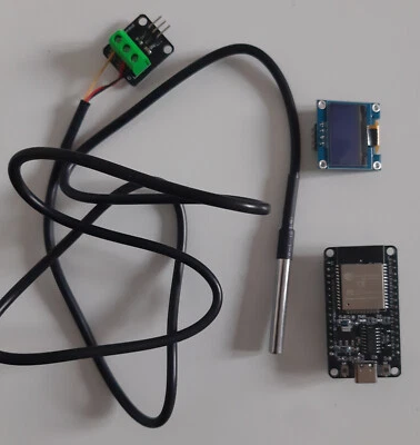 Kit Arduino : Capteur de Température DS18B20  +  Carte ESP32  +  Ecran - Photo 1/4