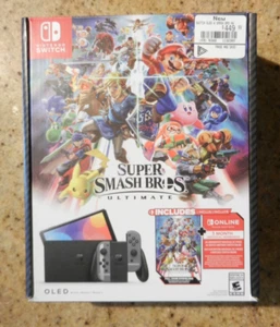 Nintendo Switch (OLED Model) Super Smash Bros. Bundle 64GB Console - Gray - Picture 1 of 3