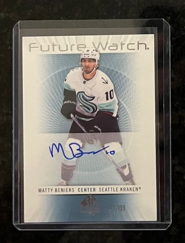 2022-23 SP AUTHENTIC MATTY BENIERS RETRO FUTURE WATCH AUTO ROOKIE /199 #RFWA-BE - Image 1 of 1
