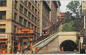 Cartolina d'epoca California cromata Los Angeles Angel's Flight Railroad - Foto 1 di 2