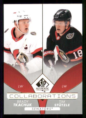 2022-23 SP Authentic Collaborations #C14 Brady Tkachuk/Tim Stutzle - Image 1 of 2
