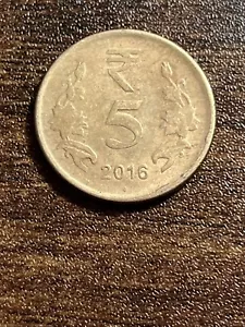 2016 India 5 Five Rupees Actual Coin TK8998* - Picture 1 of 3