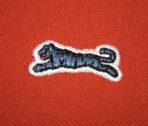 Le TIGRE Shirt VTG Size M/L 90s Burnt Orange Blue Tiger polo Shirt Cobain Grunge - Picture 1 of 9