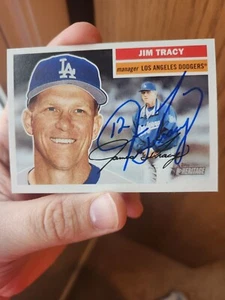 JIM TRACY SIGNED AUTOGRAPH 2005 TOPPS HERITAGE CARD #8 LOS ANGELES DODGERS - Picture 1 of 4