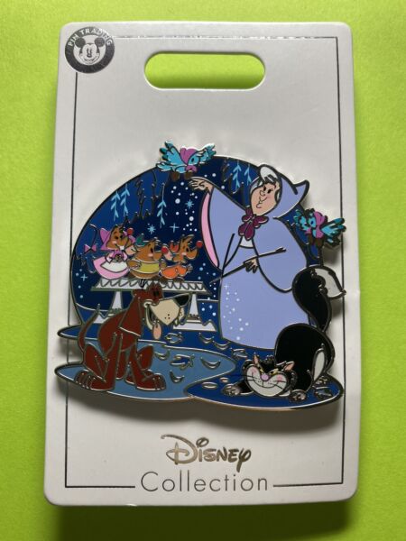 Disney Parks Cinderella Family Fairy Godmother Gus Jaq Figaro Trading Pin - NEW