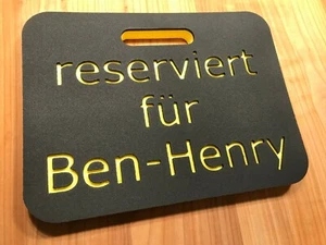 Stadium Cushion, Personalised with Name, Foam, Black and Yellow - Picture 1 of 1