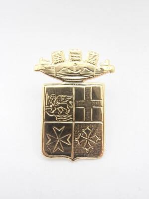 Italian Navy: Jacket Pin in 18 Kt Yellow Gold Emblem - Frieze - Image 1 of 4
