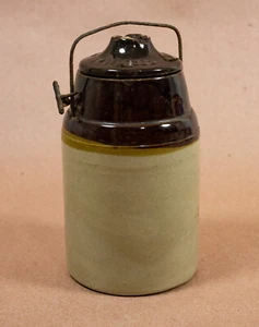 Antique The Weir Crock Stoneware Canning Jar With Lid & Bail Pat March 1st, 1892 - Picture 1 of 5