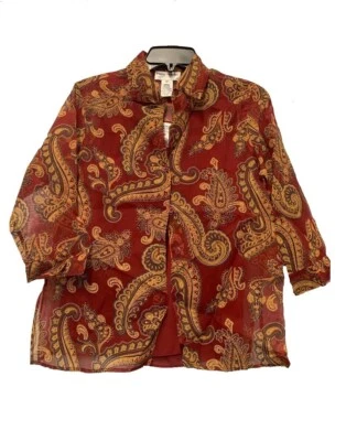 Blusa Rena Rowan 2 piezas seda borgoña y camiseta sin mangas de polietileno talla 4P Foto 1 de 2