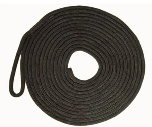 Boat Mooring Rope Black 16 Strand Polyester UV Stabilised 12mmx6M Dock Line - Picture 1 of 1