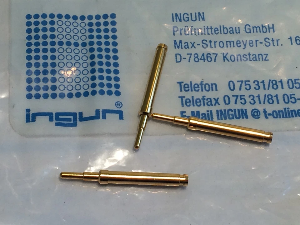 INGUN GKS-113 SPRING LOADED PIN TEST POINT GOLD PROBE (x10) fbb22.1